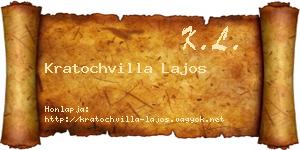 Kratochvilla Lajos névjegykártya
