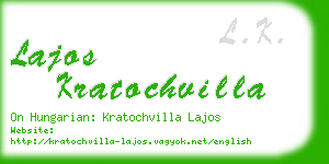 lajos kratochvilla business card